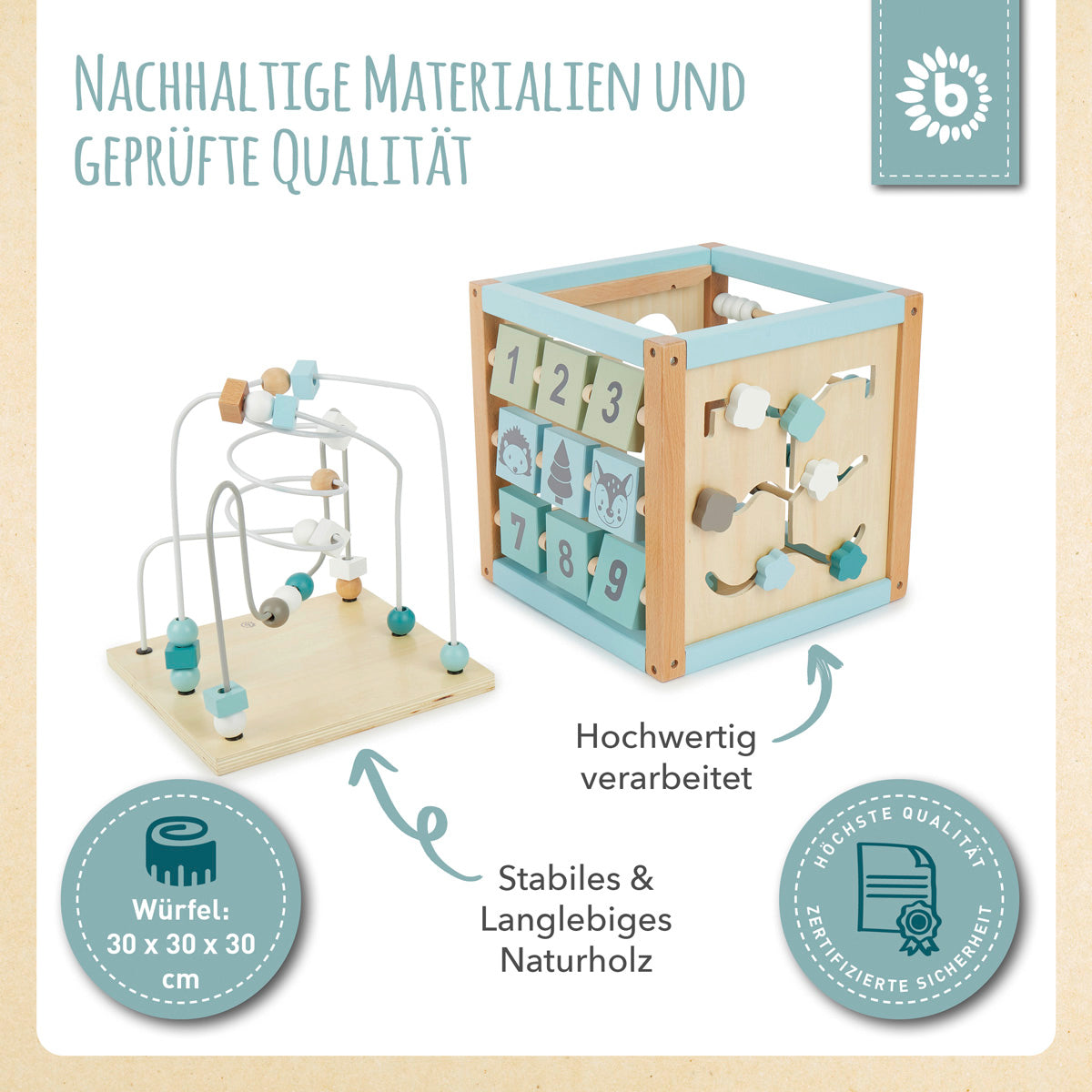 Motorikwürfel Waldtiere XXL