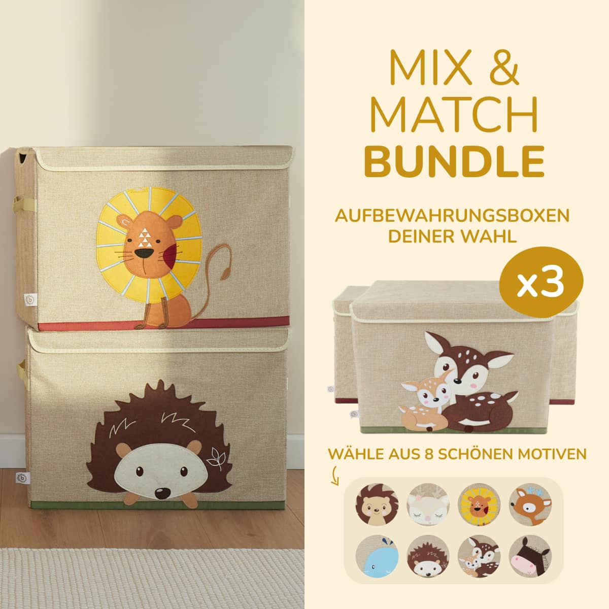 Bundle: 3x Aufbewahrungsboxen mit Deckel 5% Rabatt