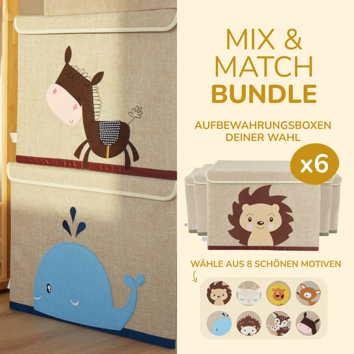 Bundle: 6x Aufbewahrungsboxen mit Deckel 12% Rabatt